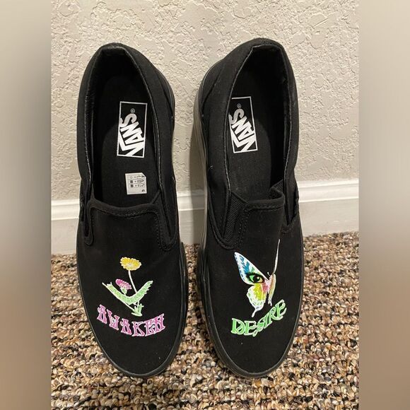NWOT Vans Black SlipOn Platform Awaken Desire Glow in the Dark  Men 9 women 10.5 main image 4